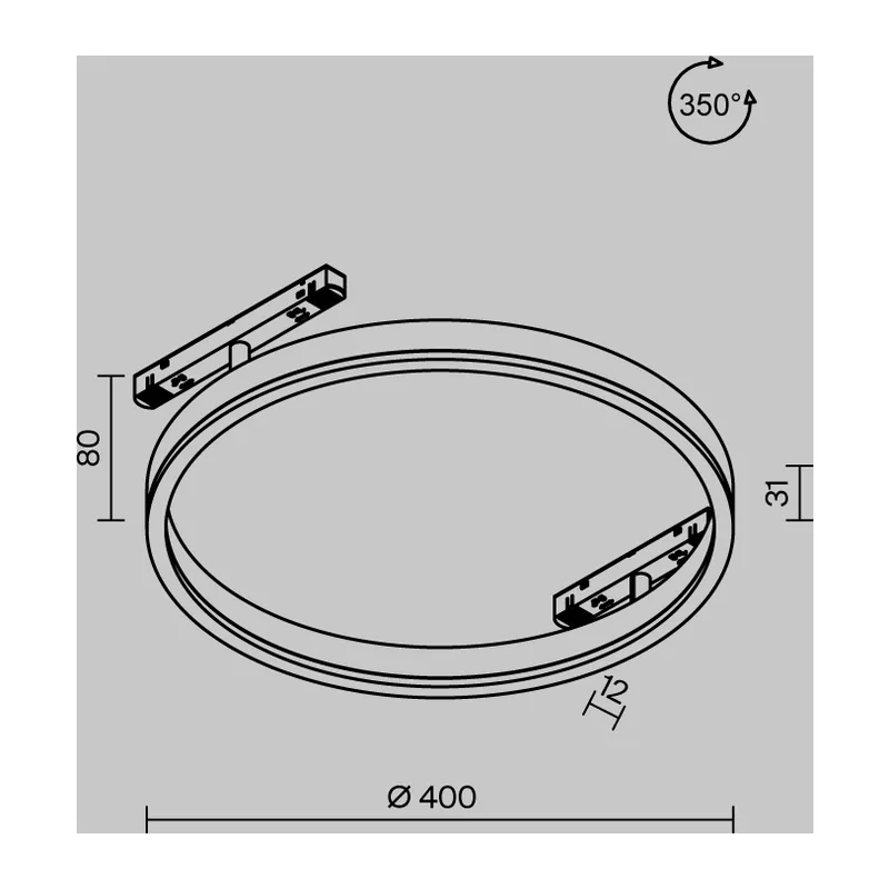 Трековый светильник Рим / Rim Exility 3000K 24Вт 120° Maytoni TR227-2-24W3K-B 9