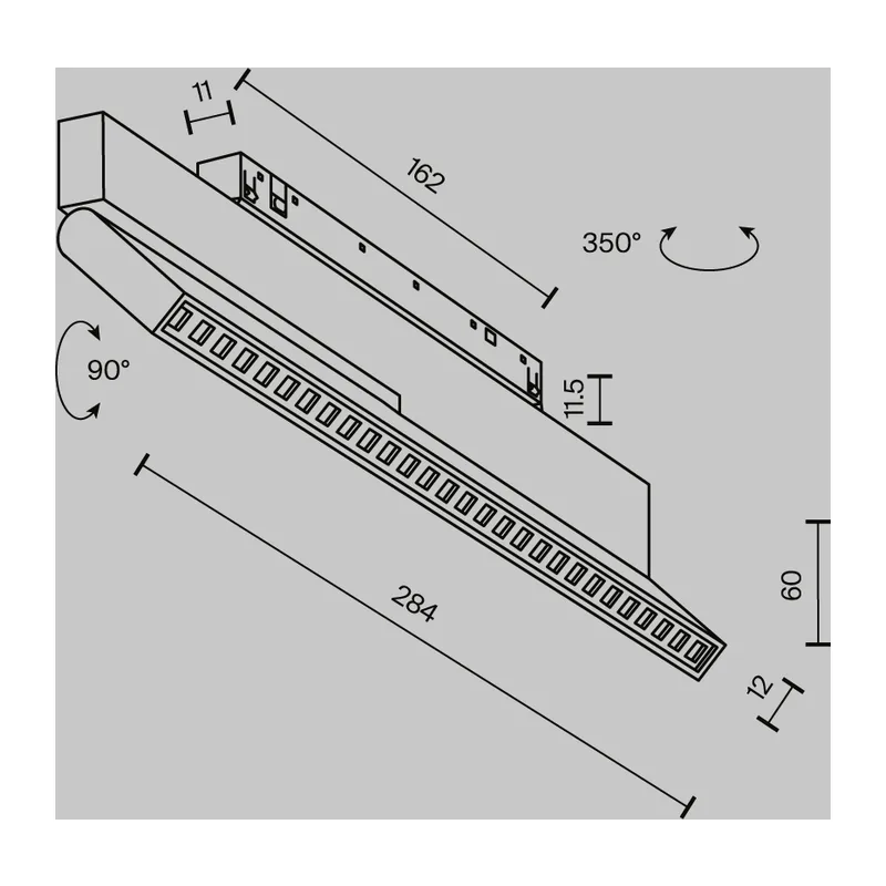Трековый светильник Точки поворотный / Points Rot Exility X 3000K 12Вт 40° Maytoni TR242-2-12W3K-B 12