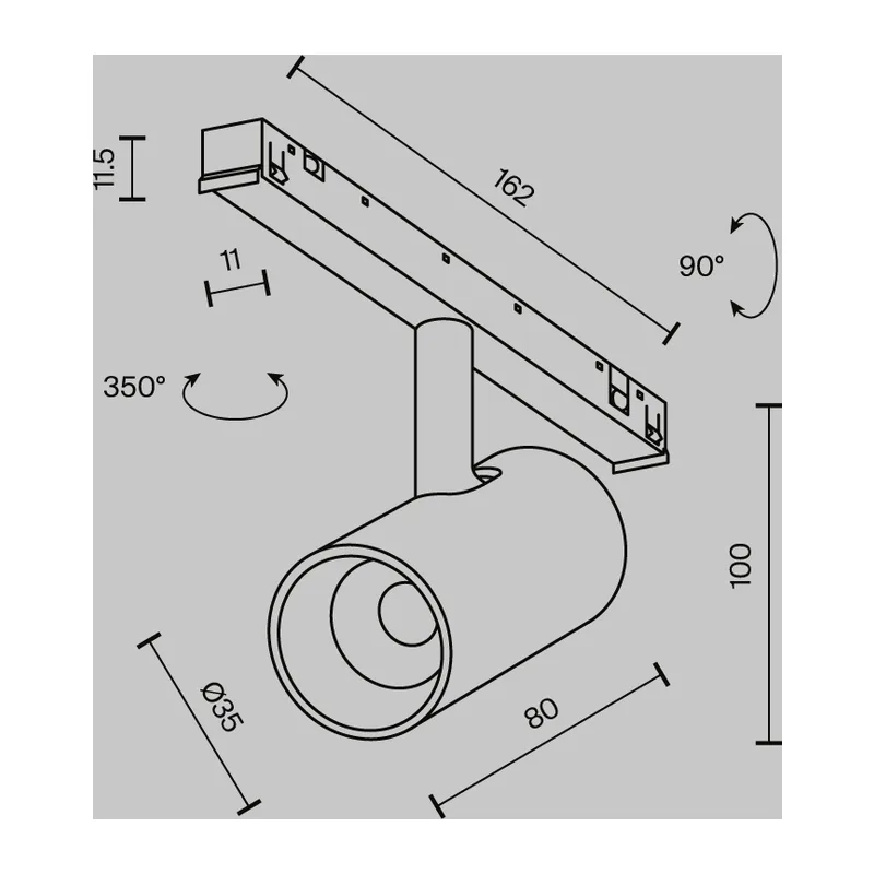 Трековый светильник Фокус / Focus Led Exility X 4000K 5Вт 36° Maytoni TR243-5W4K-B 12