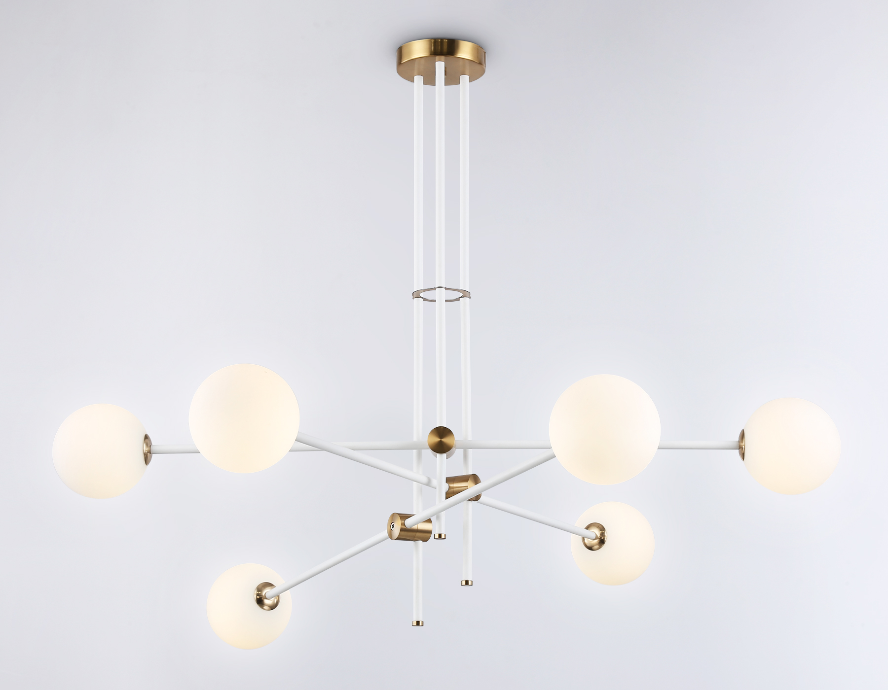 Подвесной светильник TR2521/6 WH/BS белый/латунь G9/6 max 10W D970*750 Ambrella Light 11