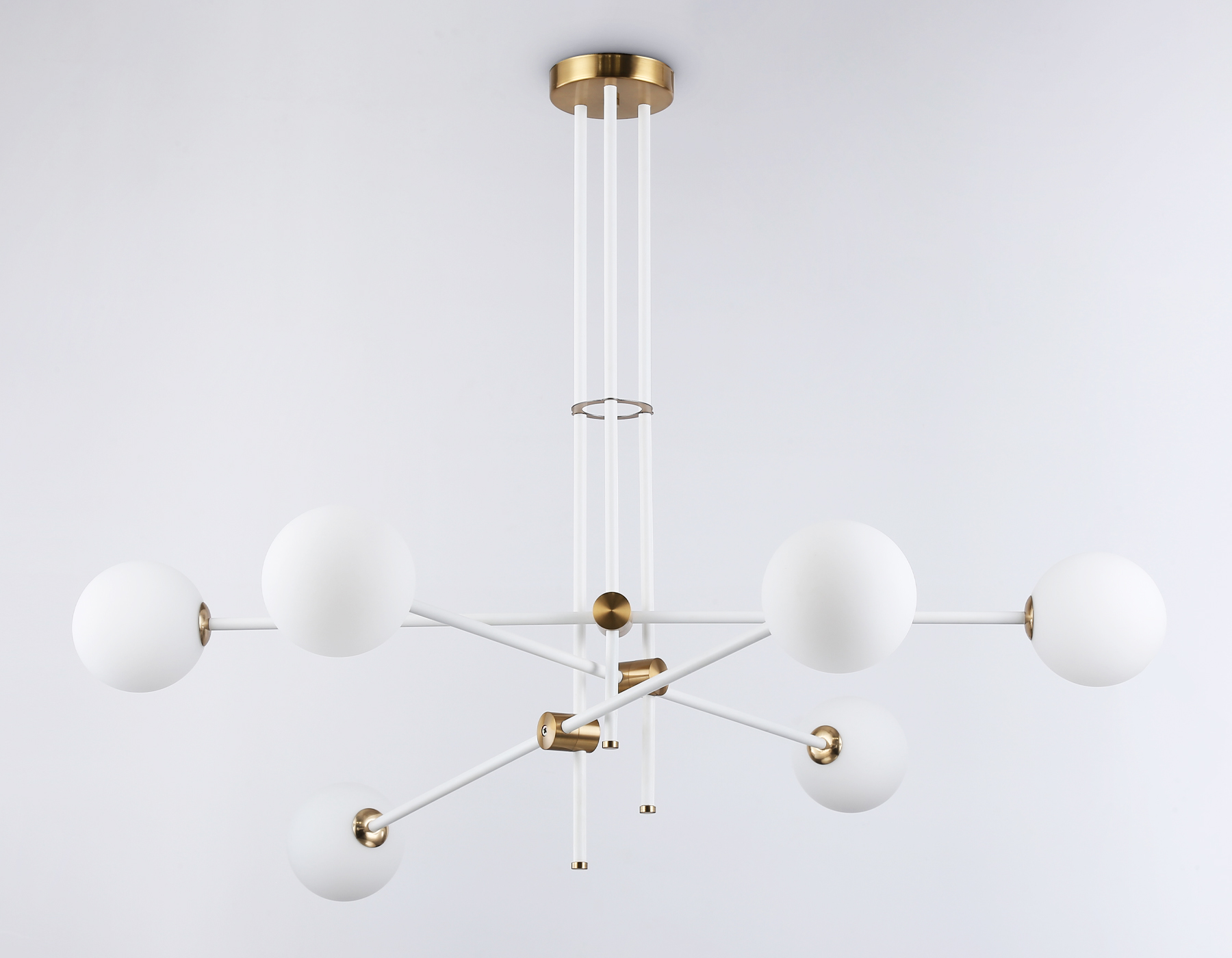Подвесной светильник TR2521/6 WH/BS белый/латунь G9/6 max 10W D970*750 Ambrella Light 12