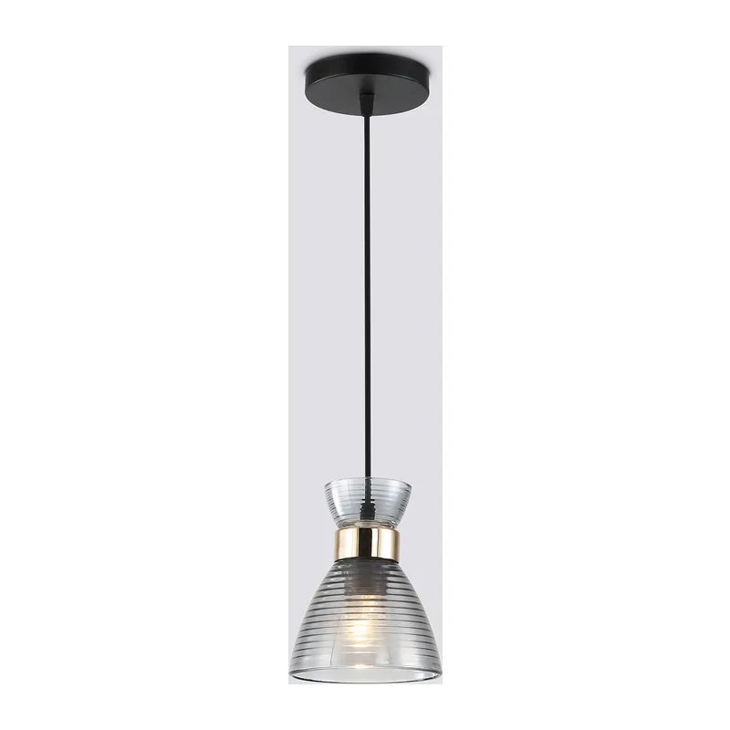 Подвесной светильник E27*1 TR3406 BK/FGD/SM черный/золото/дымчатый E27 max 60W D135*1000 Ambrella Light 7