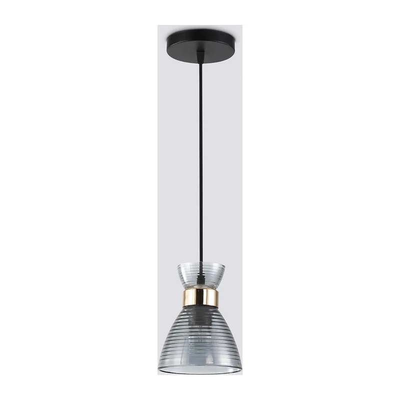 Подвесной светильник E27*1 TR3406 BK/FGD/SM черный/золото/дымчатый E27 max 60W D135*1000 Ambrella Light 8