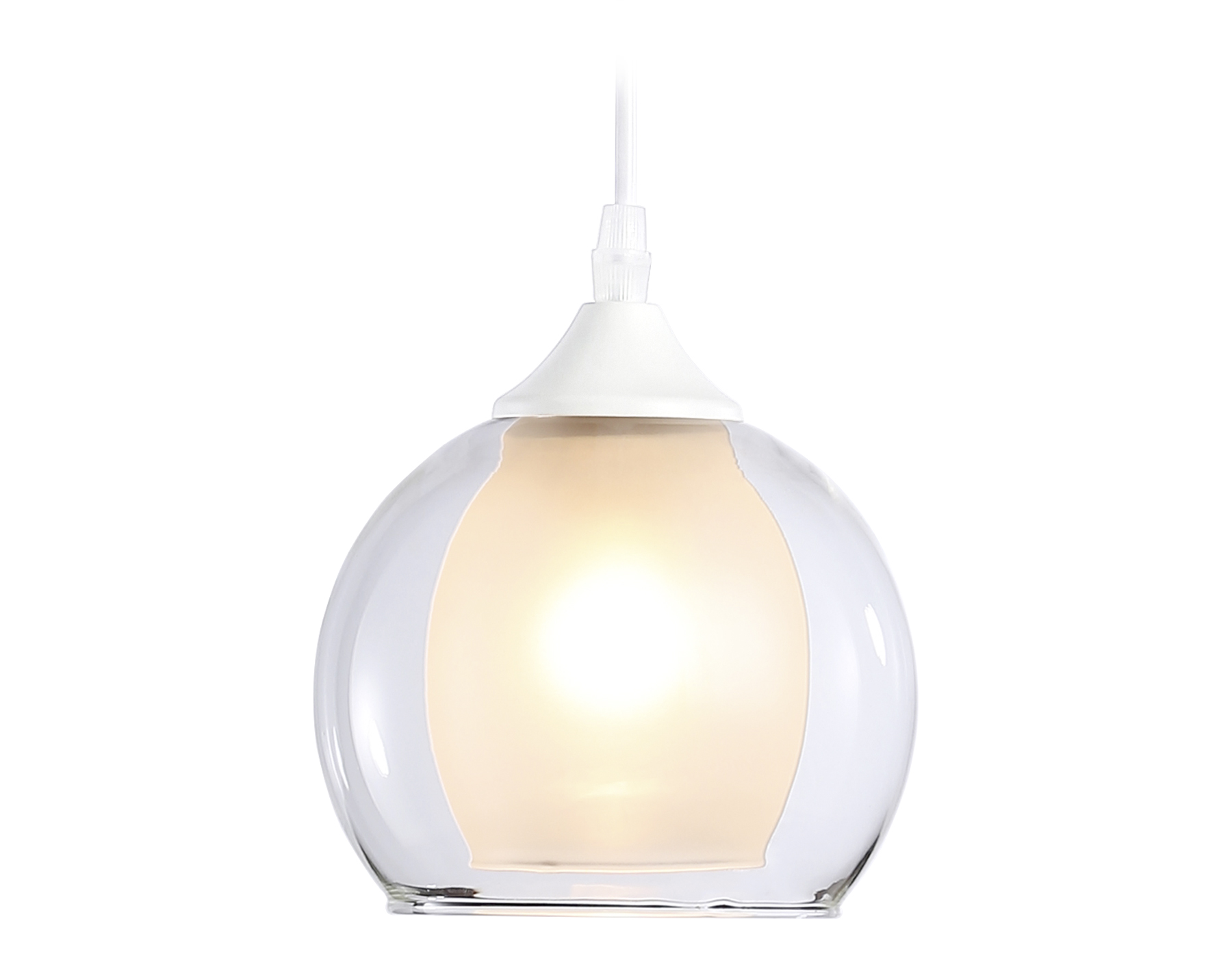 Подвесной светильник TR3538 WH/CL/FR белый/прозрачный/белый матовый E27 max 40W D130*800 Ambrella Light 7