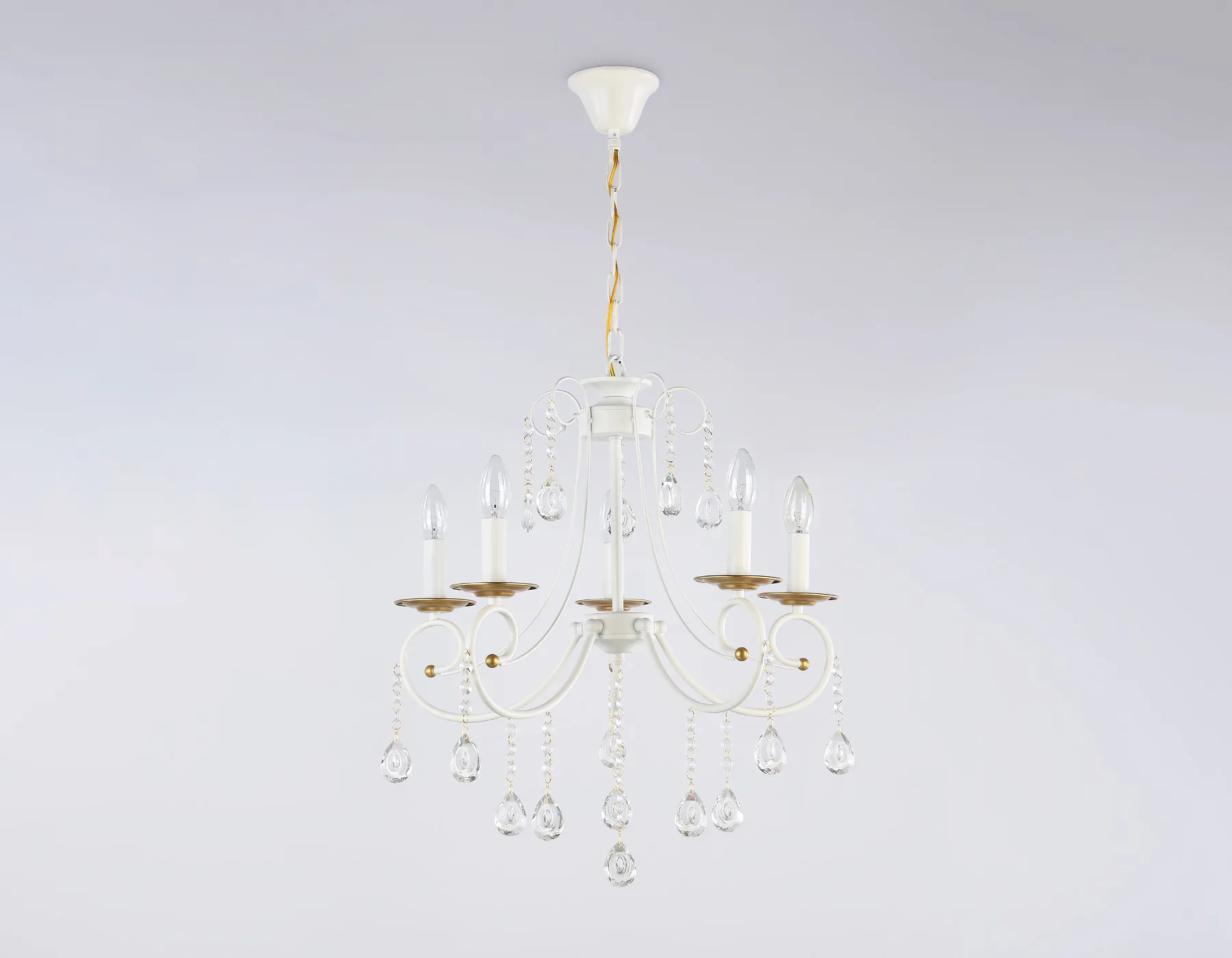 Подвесной светильник E14*5 TR4916/5 WH/GD белый/золото E14/5 max 40W D550*860 Ambrella Light 9