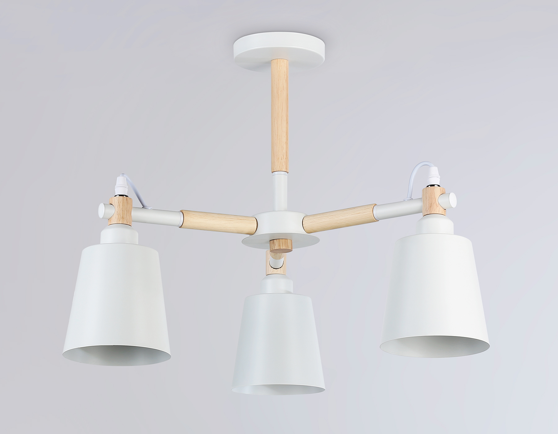 Подвесная люстра TR82204/3 WH/LW белый/светлое дерево E27/3 max 40W D560*430 Ambrella Light 13