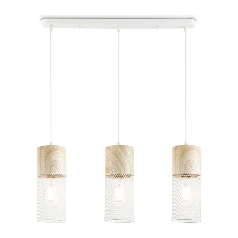 Подвесной светильник E27*3 TR8499/3 WH/WD белый/дерево E27/3 max 60W 550*100*1000 Ambrella Light 7