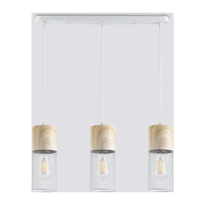 Подвесной светильник E27*3 TR8499/3 WH/WD белый/дерево E27/3 max 60W 550*100*1000 Ambrella Light 9