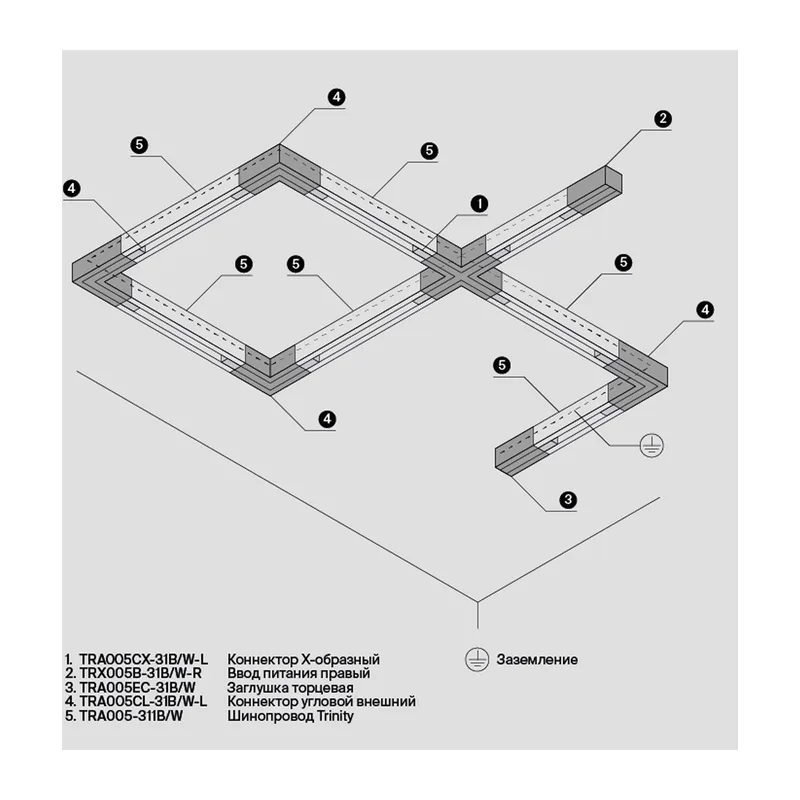 Коннектор Х-образный Trinity черный Maytoni TRA005CX-31B 7
