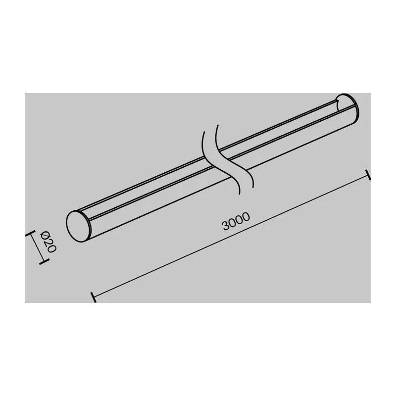 Опорный стержень 3м Parity черный Maytoni TRA130SR-3B 2