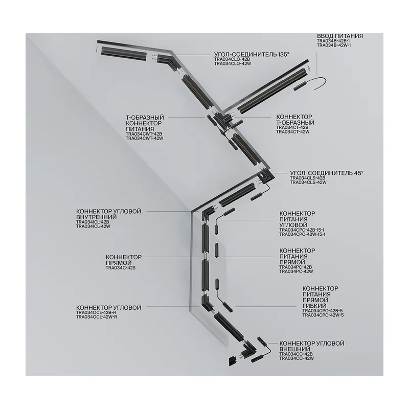 Шинопровод 1м Exility встраиваемый под ГКЛ 9,5мм,белый Maytoni TRX034-421W 2
