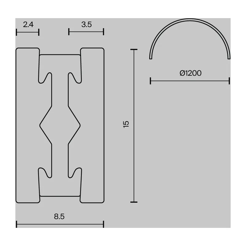 Шинопровод круглый из полукругов 1200мм Flarity черный Maytoni TRX154-2SR-D1200-B 7