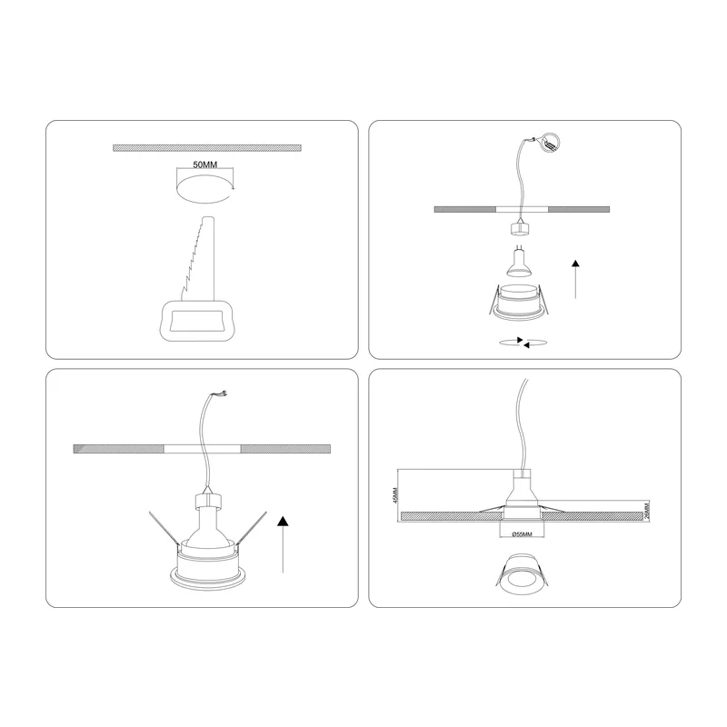 Встраиваемый точечный светильник MR11 1*GU5.3 TS51810 WH белый MR11 GU5.3 D55*26 Ambrella Light 6