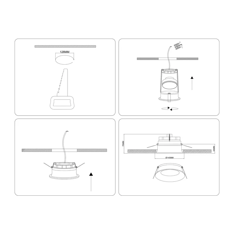 Встраиваемый точечный светильник 1*GX70 TU51810 WH белый GX70 max 20W D145*44 Ambrella Light 6