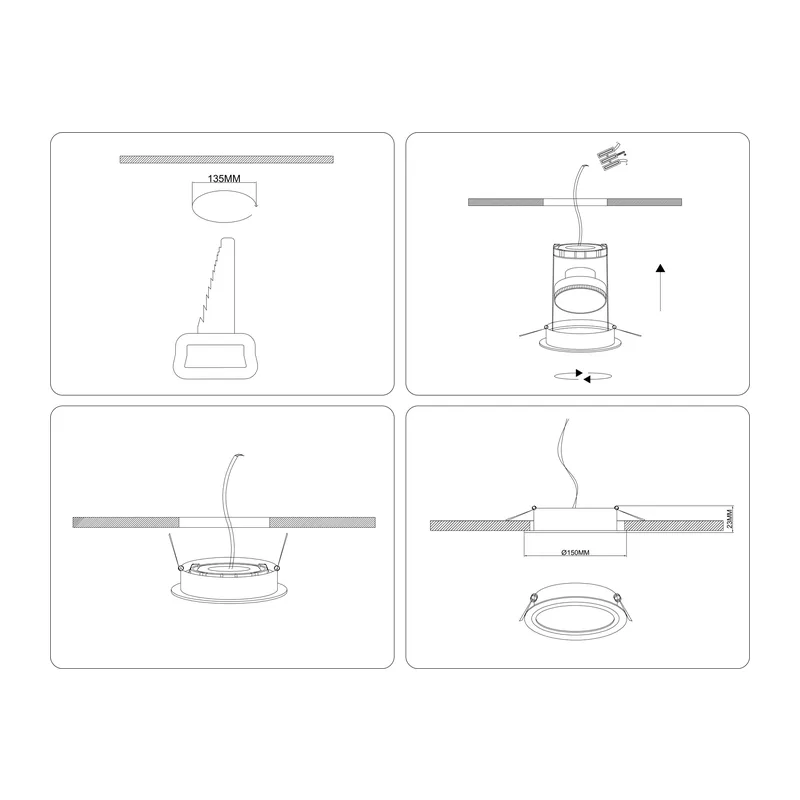 Встраиваемый точечный светильник 1*GX70 TU51822 WH белый GX70 max 20W D150*23 Ambrella Light 6