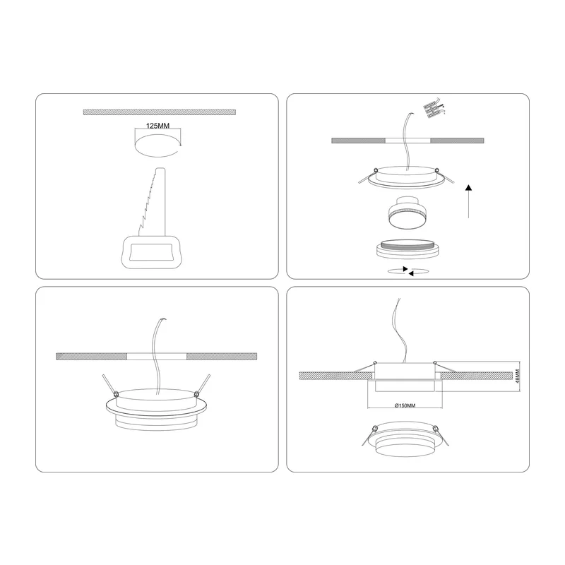 Встраиваемый точечный светильник 1*GX70 TU5215 BK черный GX70 max 20W D150*48 Ambrella Light 6
