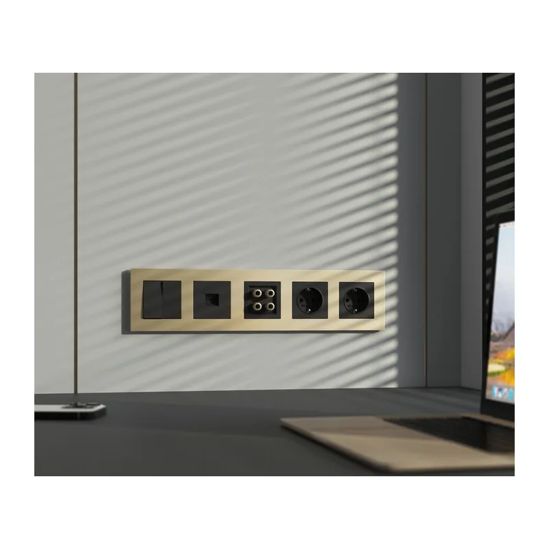 W0052911/ Рамка на 5 постов Slab (шампань софт) 6