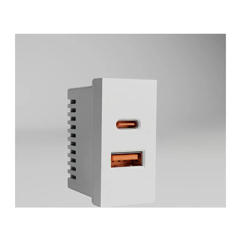 W1272701/ Модульная розетка USB тип A+C 45*22,5 (белый)