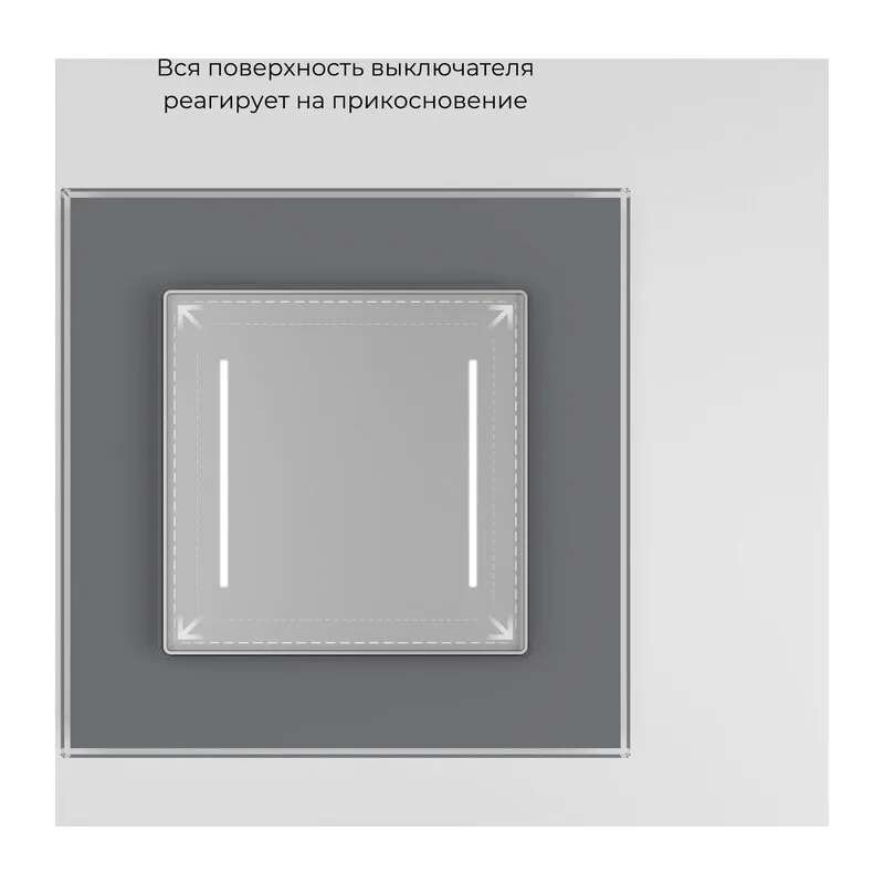 W4523006/ Умный сенсорный выключатель двухклавишный (серебряный) 8