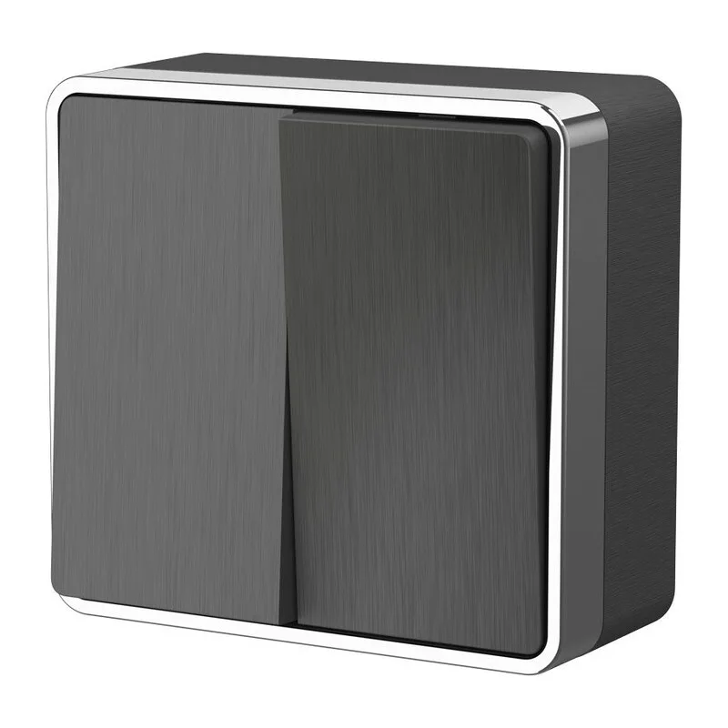 W5020004/ Выключатель двухклавишный Gallant (графит рифленый) 3