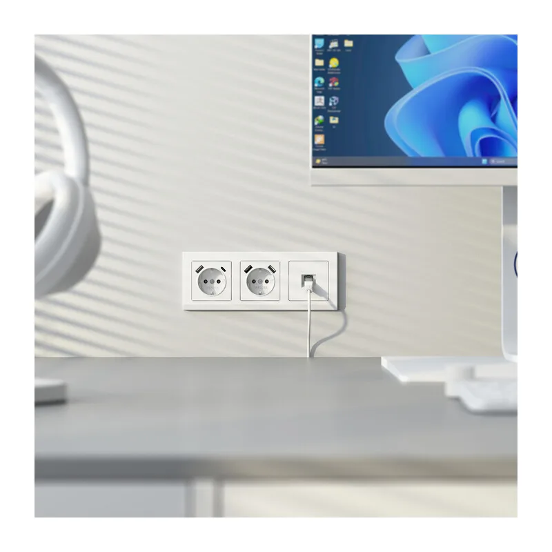 W5120001/ Розетка Ethernet RJ-45 cat. 6A экранированная (белый матовый) 8