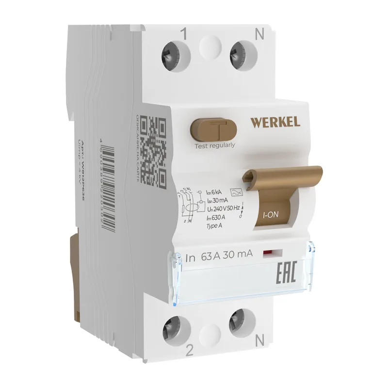 W812P636 / Устройство защитного отключения 1P+N 63A 30 mA type А  6 кА