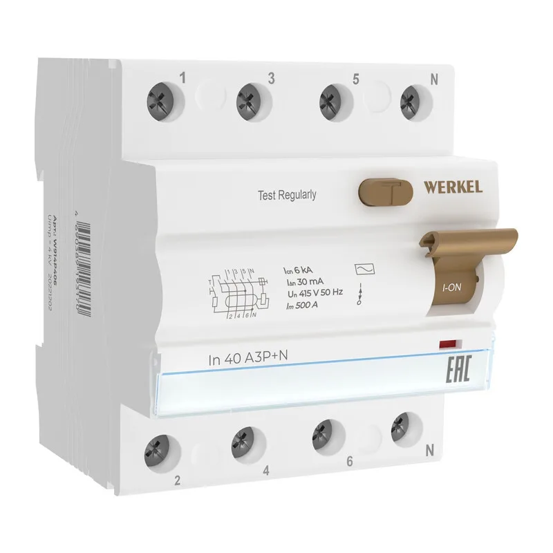 W914P406 / Устройство защитного отключения 3P+N 40 A 30 mА  АС  6 kА 4