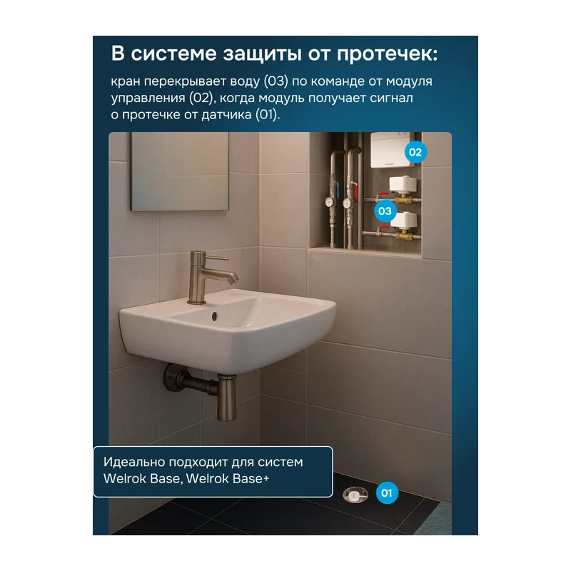 Шаровой кран с электроприводом Welrok sp латунь DN15 (1/2") 4