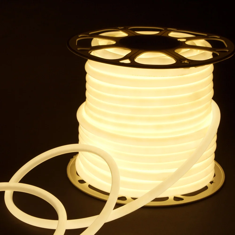 Светодиодный гибкий неон 220 В 9.6 Вт/м 144 Led/м 2835 IP67, круглый дневной белый 4200 K, 50 м Гибкий неон 220V 9,6W 144Led 2835 IP67 круглый дневной белый, 50 м Elektrostandard