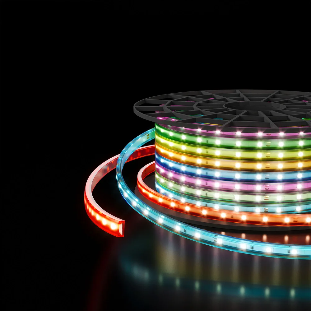 Светодиодная лента 220 В 11 Вт/м 60 Led/м 5050 IP65, RGB, 50 м Лента светодиодная 220V 11W 60Led 5050 IP65 мульти, 50 м Elektrostandard