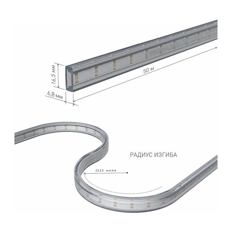 Светодиодная лента 220 В 18 Вт/м 180 Led/м 2835 IP65, дневной белый 4200К, 50 м Лента светодиодная 220V 18W 180Led 2835 двухрядная IP65 дневной белый, 50 м Elektrostandard 2