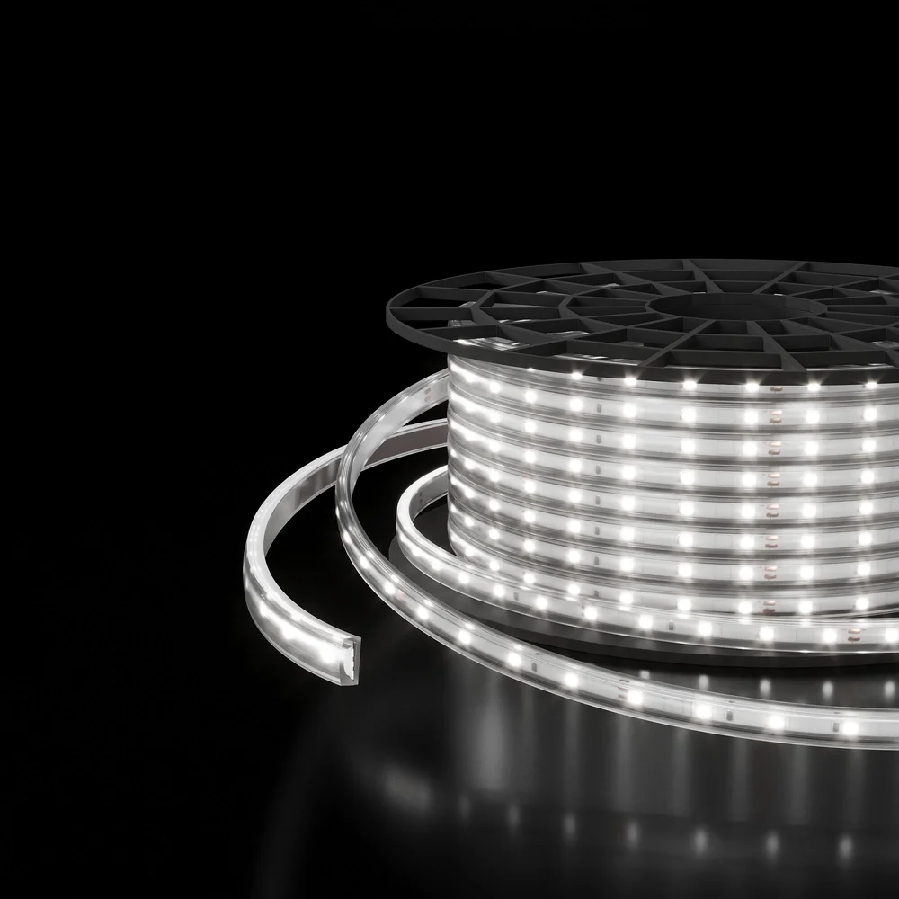 Светодиодная лента 220 В 8 Вт/м 60 Led/м 2835 IP65, холодный белый 6500K, 50 м Лента светодиодная 220V 8W 60Led 2835 IP65 холодный белый, 50 м Elektrostandard