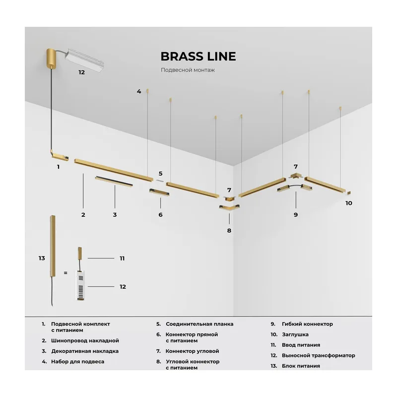 Brass Line Заглушки для накладного шинопровода латунь 2шт Заглушки для накладного шинопровода латунь (2шт) 85230/00 система Лайн Elektrostandard 6