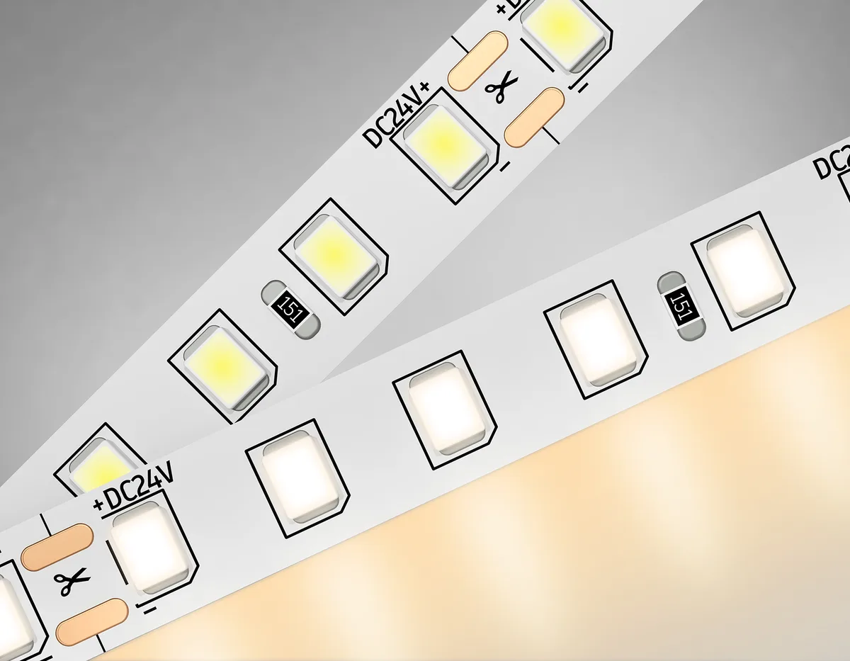 Светодиодная лента 24В 2835 120Led 10Вт/м 3000K IP20 5м GS3101 2835 120Led/ 10W m/ 24V IP20 3000K/ 5000*8*1.2mm (2 конт.) Ambrella Light