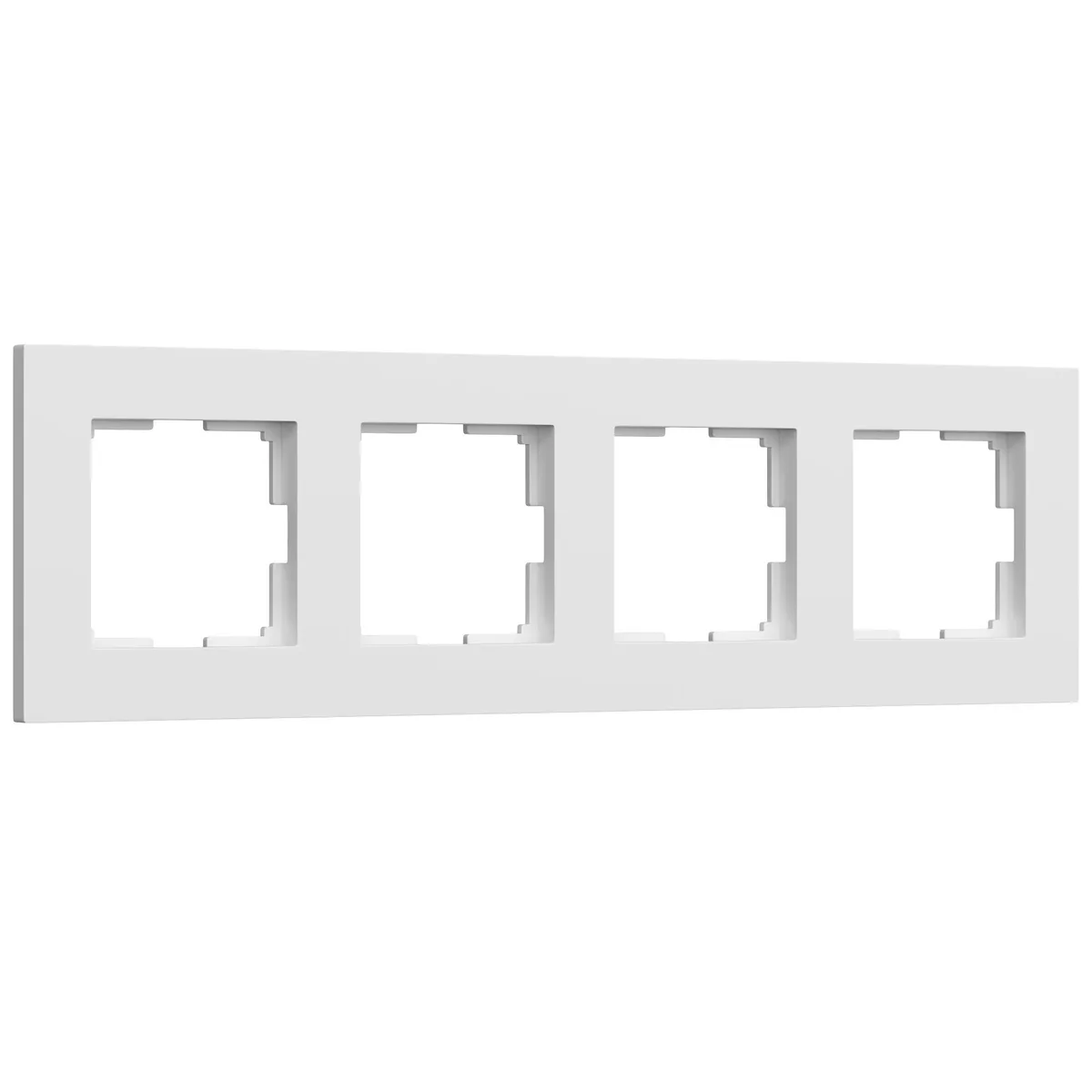 W0042961/ Рамка на 4 поста Slab (белый софт)